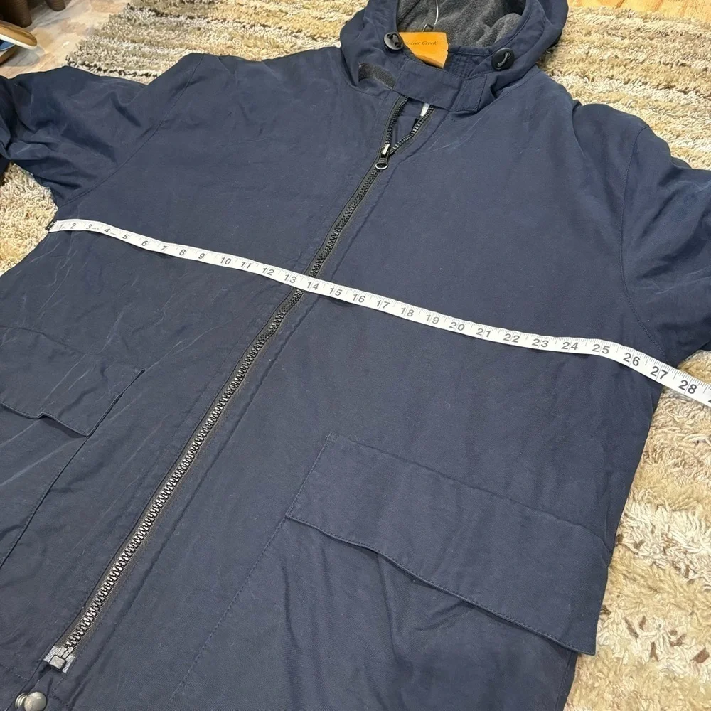 J Crew Men’s XL Jacket Navy Blue Fleece Lined Hooded